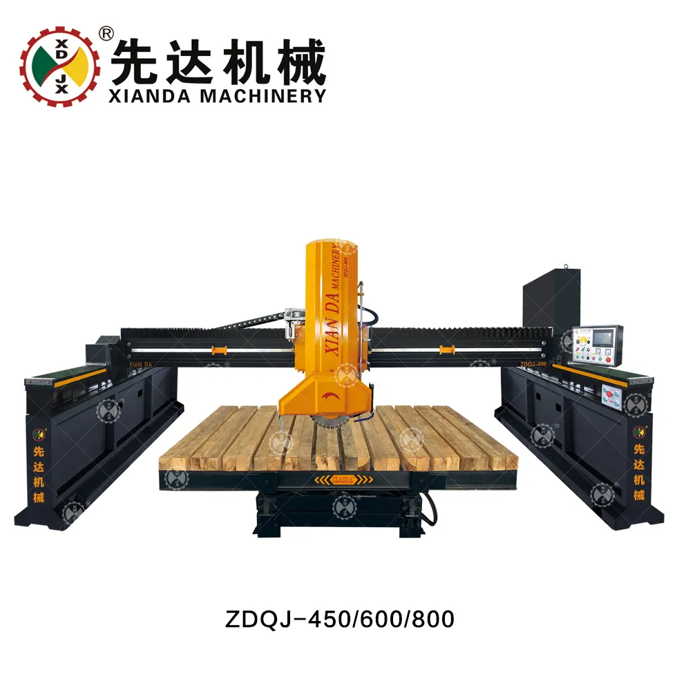 Automatic Smart Monoblock 5 Axis CNC Bridge Saw Cutting Machine for Granite Marble Quartz with 3400*2000*180mm Max Processing Size 15kw Motor 380V Power 5