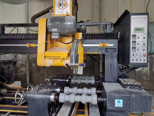 คุณภาพ  PLC / CNC Four Pcs Baluster Cutting Machine For Pillar，column Base And Column Caps Roadblock โรงงาน