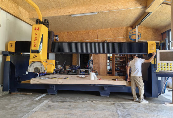 ระบบอิตาลี 5 แกน CNC Bridge Saw Milling Machinery ห้องครัว อ่างล้างจาน โต๊ะทํางานรูปทรงพิเศษ