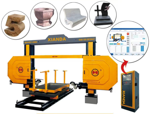 เครื่องตัดหินแม่นยํา CNC สายเหล็กเหลือง 4 แกน สําหรับรูปทรงพิเศษและรูปทรงโค้ง