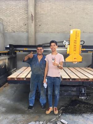 เครื่องตัดหินเลเซอร์ PLC แบบสะพานอินฟราเรด เหมาะสำหรับแปรรูปหินอ่อนและหินแกรนิตขนาดใหญ่