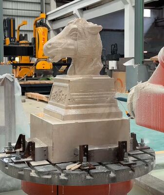 เครื่องตัดหิน CNC หุ่นยนต์ 6 แกน พร้อมการควบคุมแบบสับสนและสปินด์ BT40 สําหรับการฉลากขนาดใหญ่สูงถึง 3100 มม.