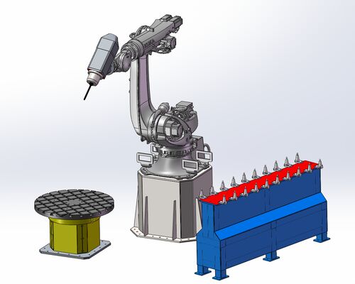เครื่องตัดหิน CNC หุ่นยนต์ 6 แกน พร้อมการควบคุมแบบสับสนและสปินด์ BT40 สําหรับการฉลากขนาดใหญ่ 3100 มม.