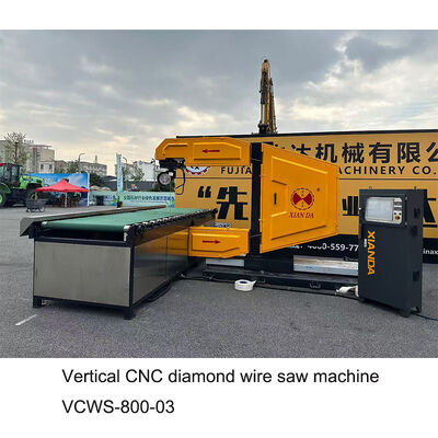 เครื่องเลื่อยลวดเพชร CNC แนวตั้งสำหรับการสร้างโปรไฟล์หิน 3 มิติและการตัดบล็อก