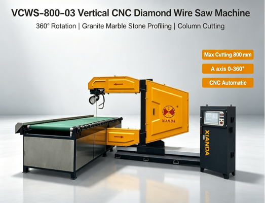 เครื่องเจาะสายเพชร CNC แบบตั้งด้วยการหมุน 360 องศา สําหรับการตัดเส้นโค้งกรานิต มาร์บอร์ 7.5-15 กิโลวัตต์ พลังงานมอเตอร์ & 3 + 3 ตันภาระที่ทํางาน