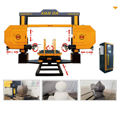 เครื่องเลื่อยลวดเพชร CNC 5 แกนความแม่นยำสูงสำหรับการจัดทำโปรไฟล์หินที่ซับซ้อนและการแกะสลัก 3 มิติ