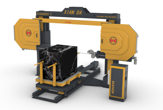 เครื่องเลื่อยสายเพชร CNC 5 แกน พร้อมมอเตอร์หลัก 11kw สำหรับการแปรรูปรูปทรง 3 มิติในหินอ่อนและหินแกรนิต