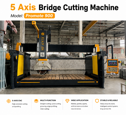เครื่องเลื่อยสะพาน CNC 5 แกนที่แม่นยำสำหรับโครงการตัดหินอ่อนและตกแต่งหินโปรตุเกส