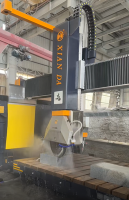 เครื่องตัดเจาะสะพาน CNC 5 แกน ด้วยการหมุนใบ 360 ° และขนาดการประมวลผล 3200x2000 มม สําหรับการผลิตหิน
