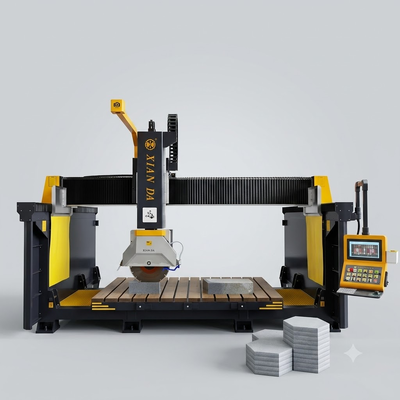 เครื่องตัดเจาะสะพาน CNC 5 แกน ด้วยการหมุนใบ 360 ° และขนาดการประมวลผล 3200x2000 มม สําหรับการผลิตหิน