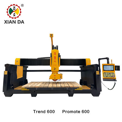 เครื่องตัดหิน CNC สะพาน 5 แกน Xianda Trend 600 & Promote 600 สำหรับหินแกรนิต ควอตซ์ เคาน์เตอร์หินเทียม งานกัดแม่พิมพ์