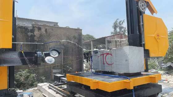 XIANDA CTS-3500-22FW Four-Axis CNC Diamond Wire Saw Machine with 50T Screw-Drive Table for 3500*3500*2200mm Marble & Granite